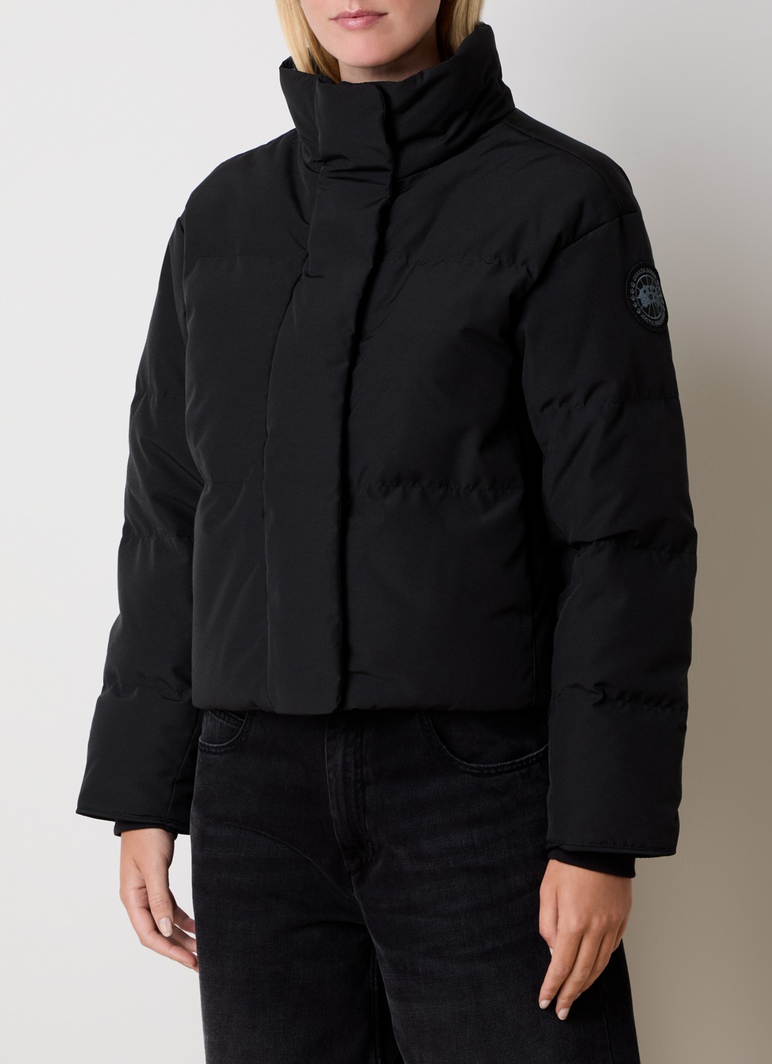 Canada Goose Grandview cropped puffer jack met ritszakken en logo - detail 3 zwart