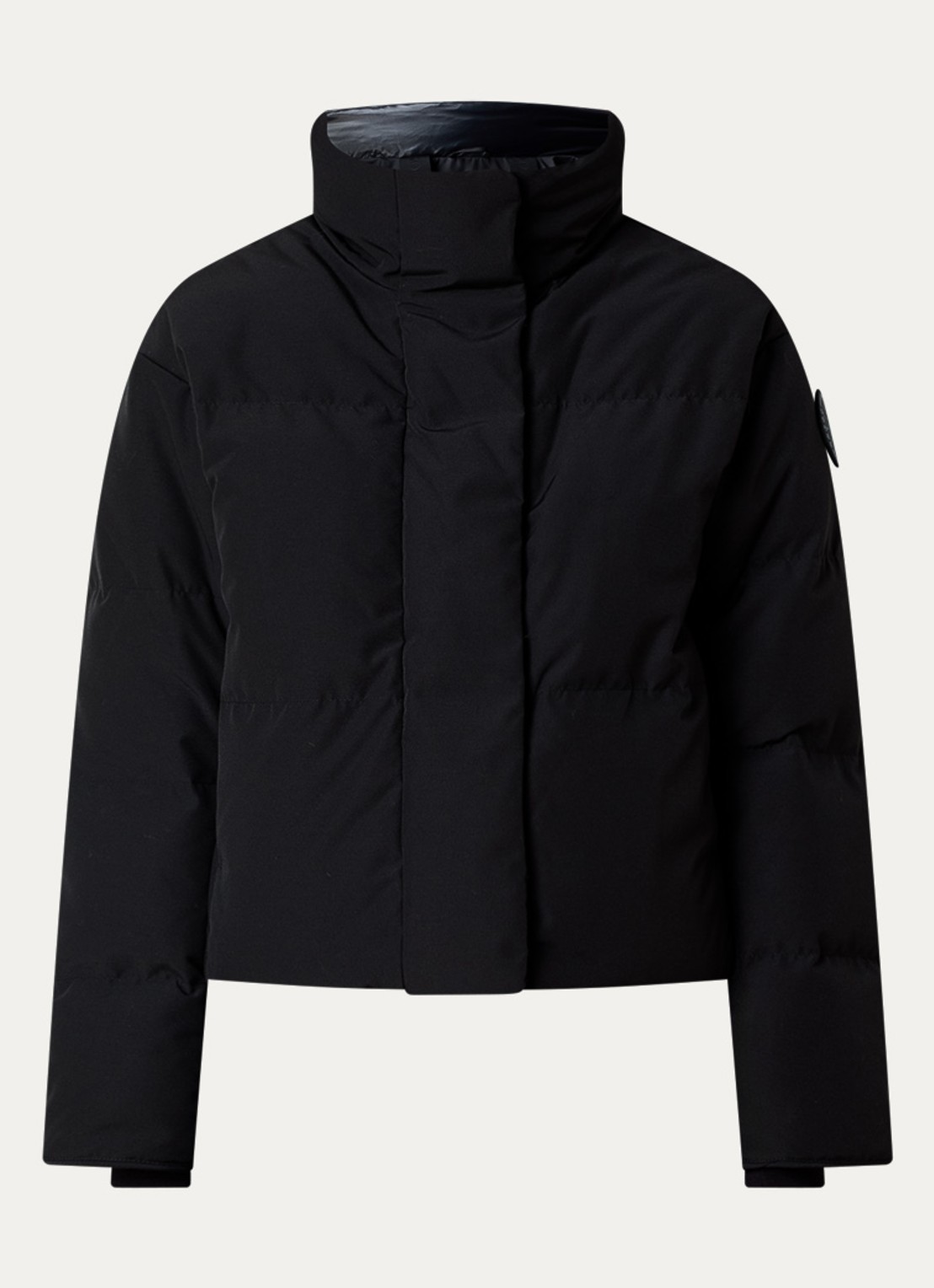 Canada Goose Grandview cropped puffer jack met ritszakken en logo - voorkant zwart