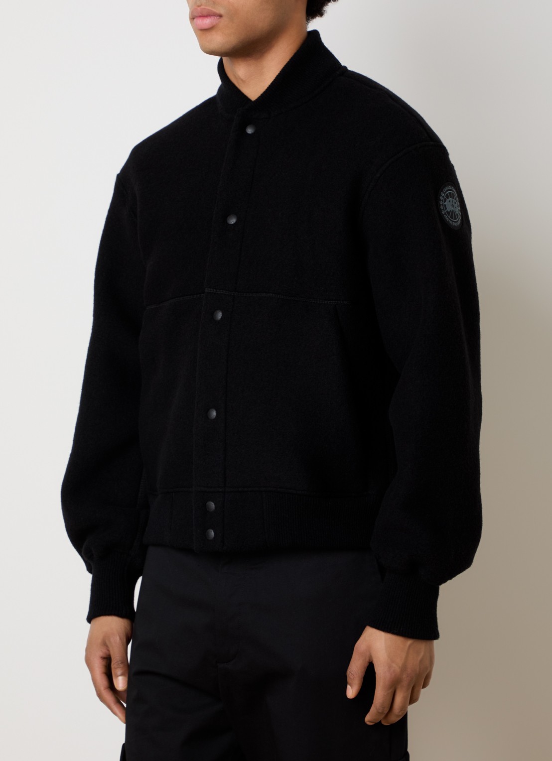 Canada Goose Hudson bomberjack in wolblend met steekzakken - detail 3 zwart