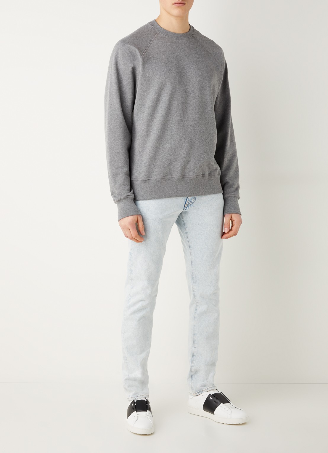Canada Goose Huron sweater met logo  - voorkant 2 lichtgrijs