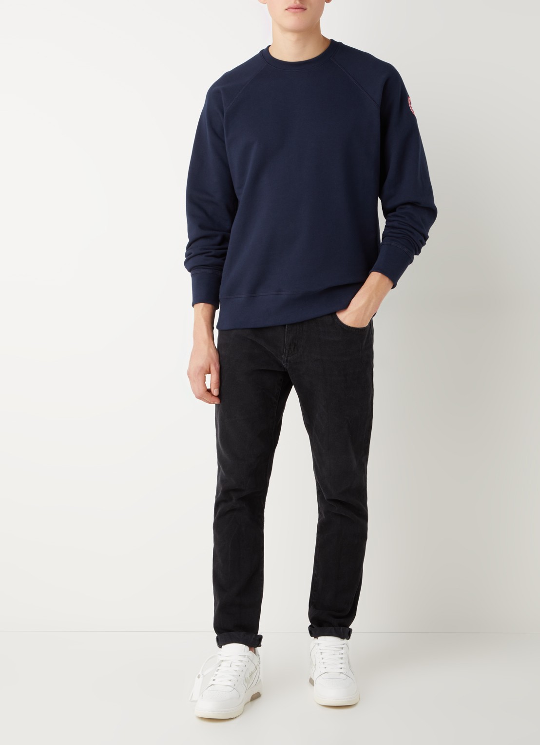 Canada Goose Huron sweater met logo  - voorkant 3 blauw