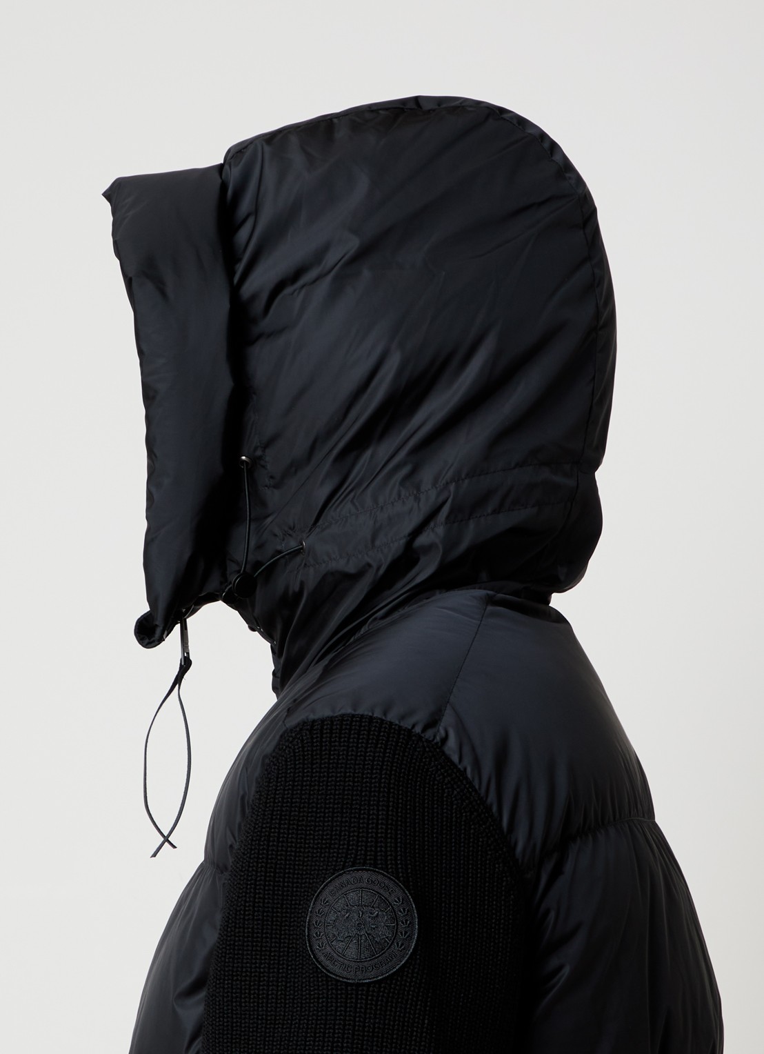Canada Goose Hybridge jack in wolblend met donsvulling - detail 4 zwart