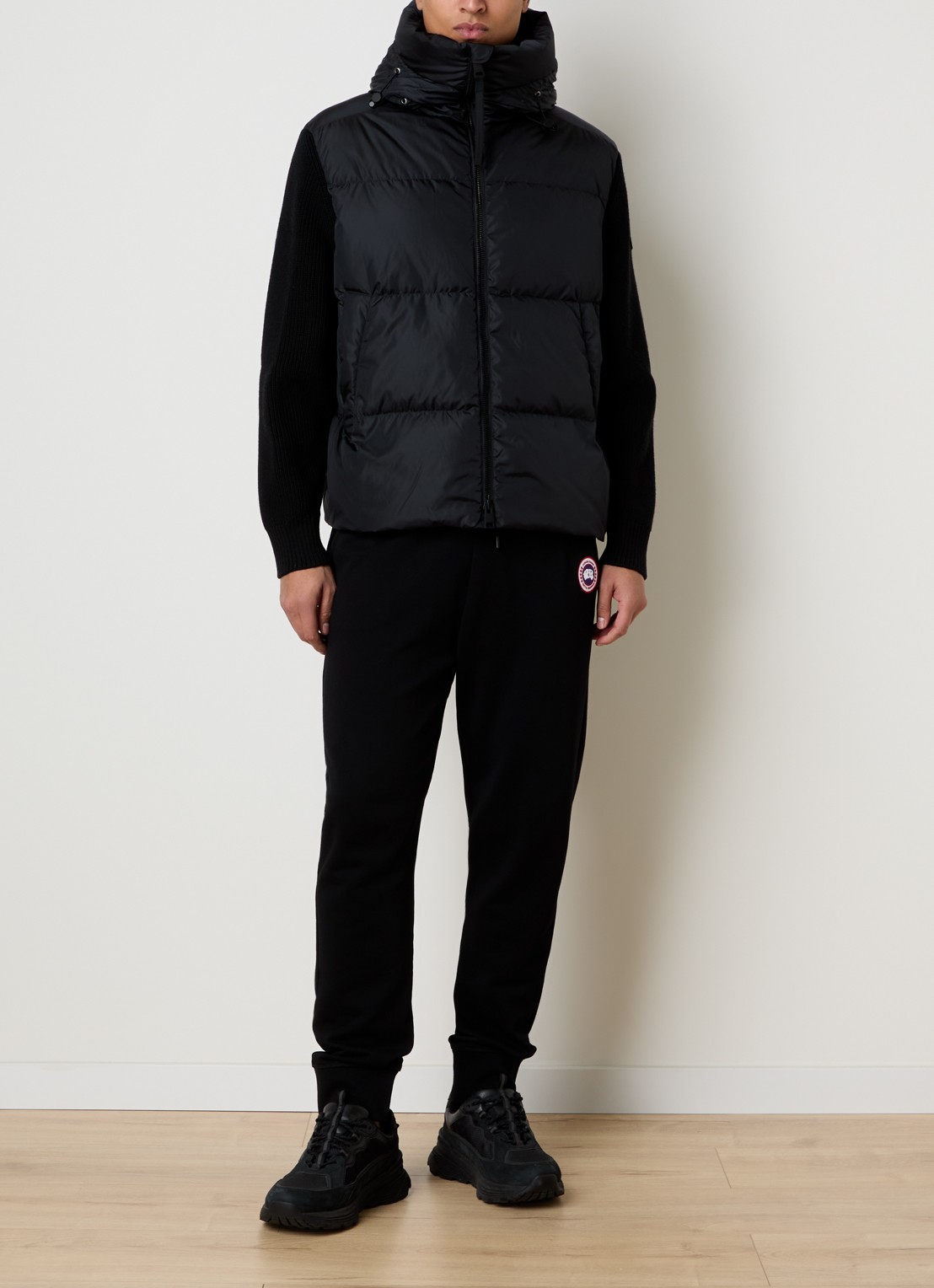 Canada Goose Hybridge jack in wolblend met donsvulling - voorkant 6 zwart