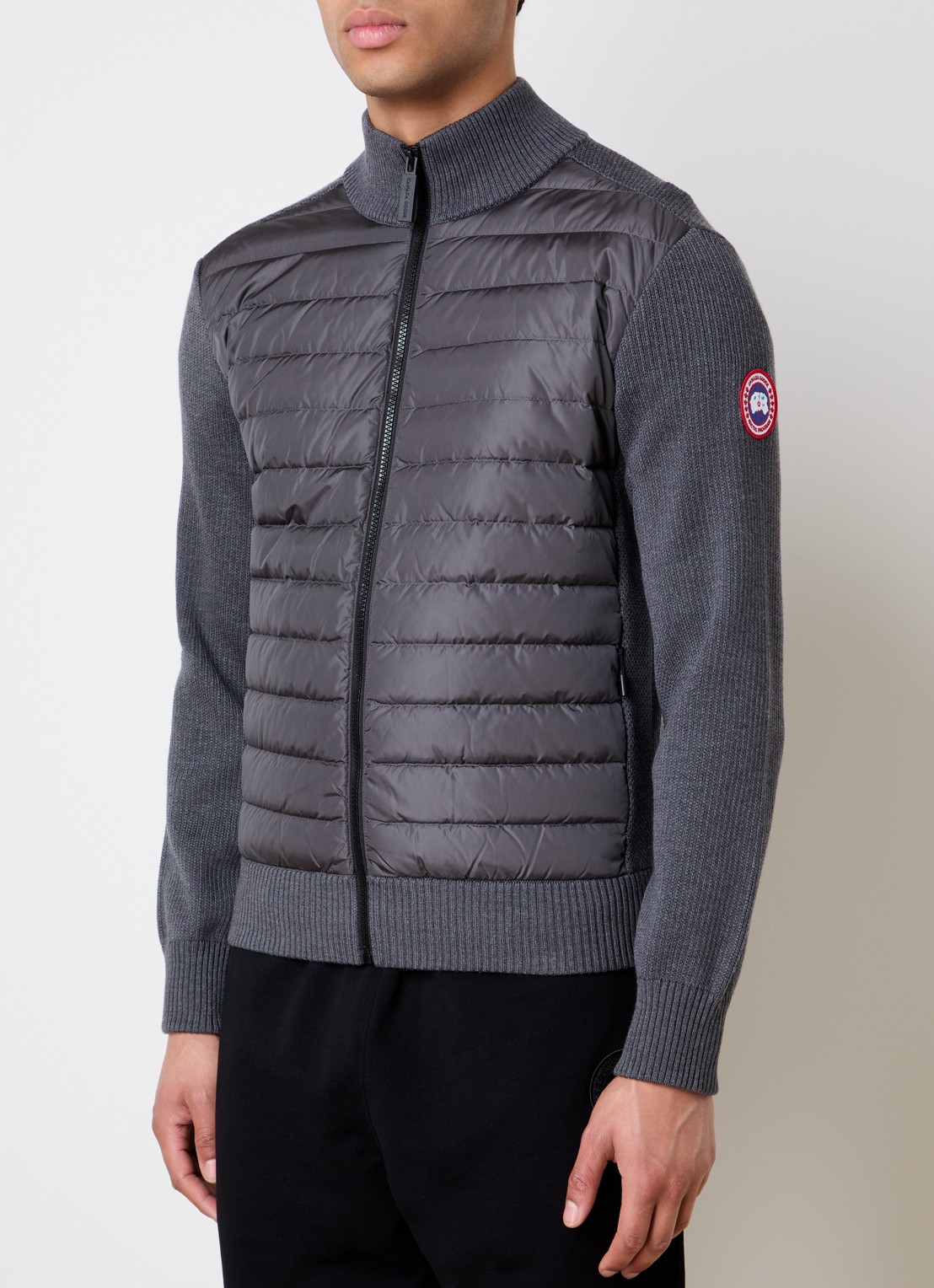 Canada Goose Hybridge jack in wolblend met donsvulling - detail 4 grijs