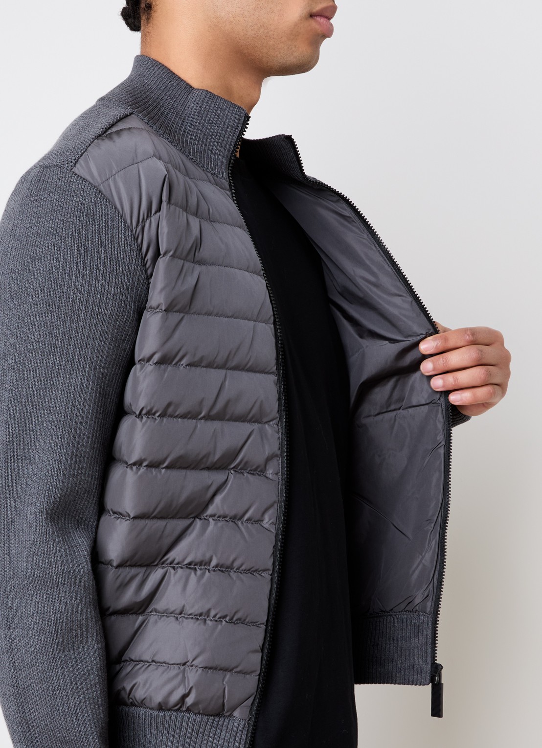 Canada Goose Hybridge jack in wolblend met donsvulling - detail 5 grijs