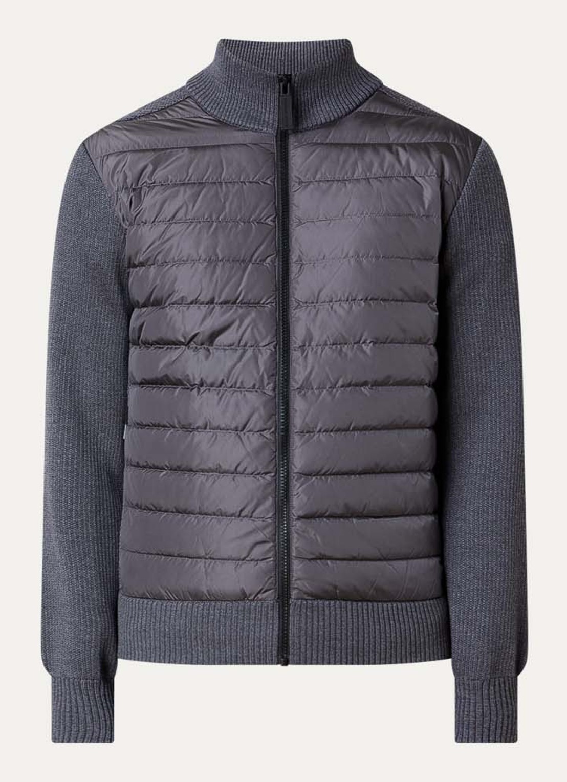 Canada Goose Hybridge jack in wolblend met donsvulling - voorkant grijs
