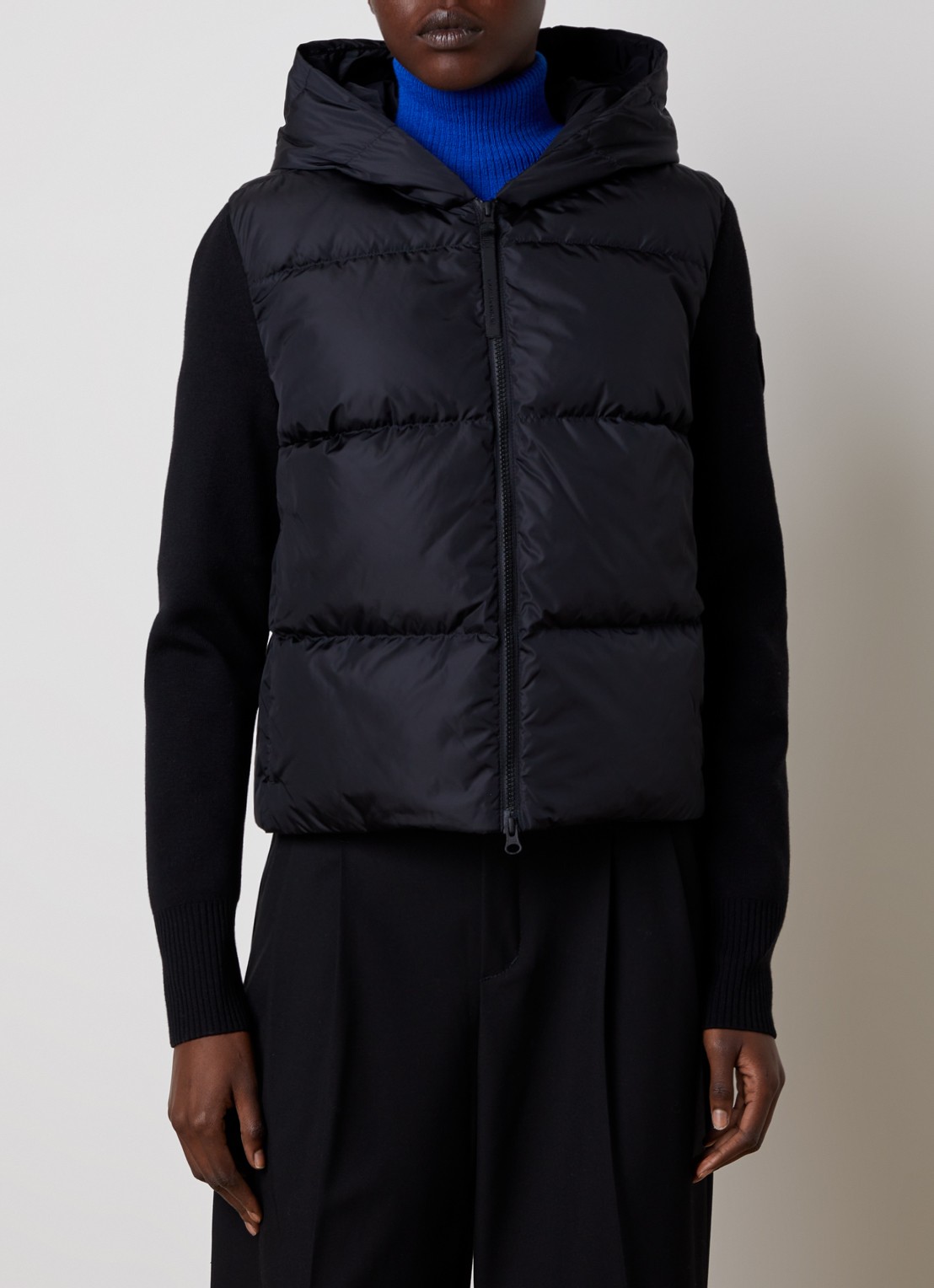 Canada Goose Hybridge jack in wolblend met ritszakken - detail zwart