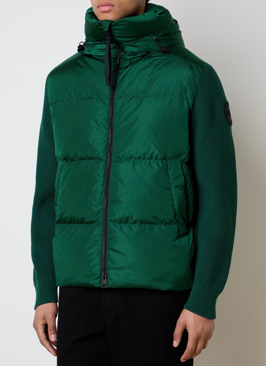 Canada Goose Hybridge pufferjack met donsvulling en capuchon - detail 4 groen