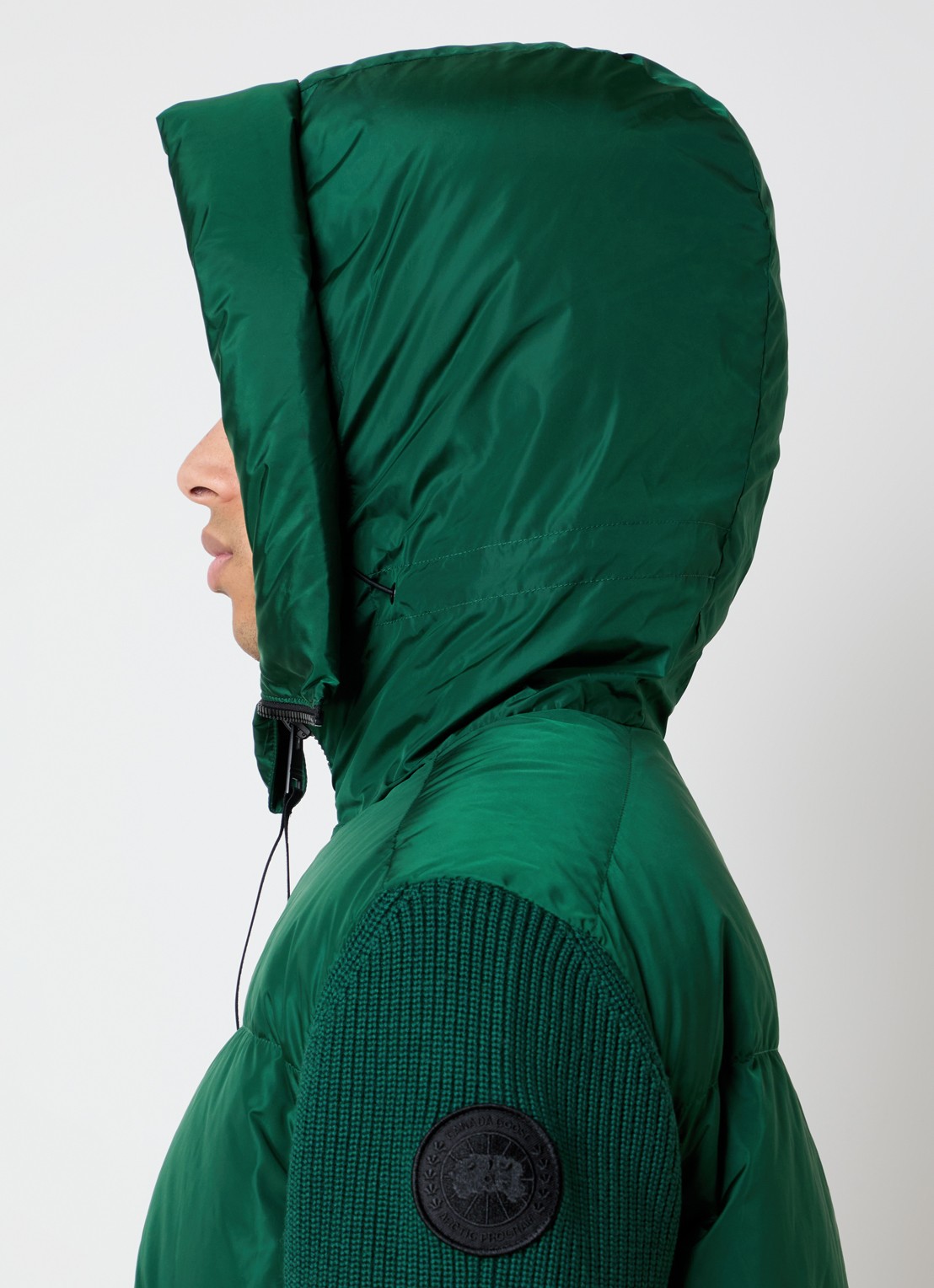 Canada Goose Hybridge pufferjack met donsvulling en capuchon - detail 5 groen
