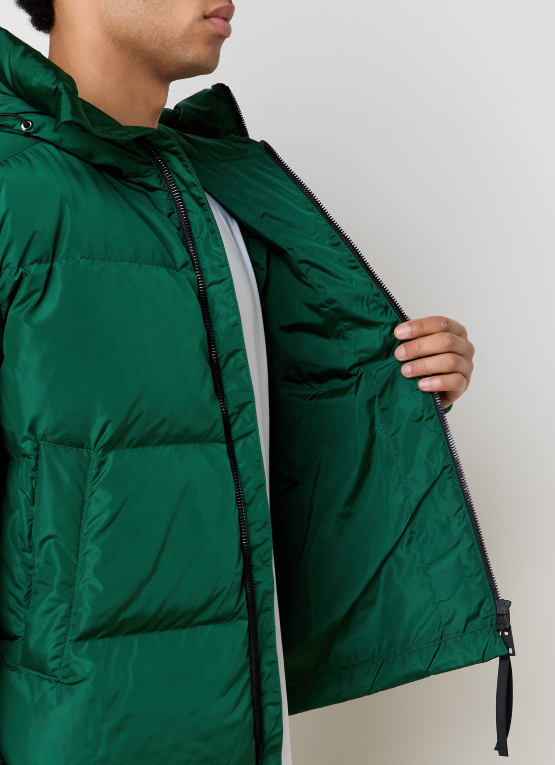 Canada Goose Hybridge pufferjack met donsvulling en capuchon - detail 6 groen