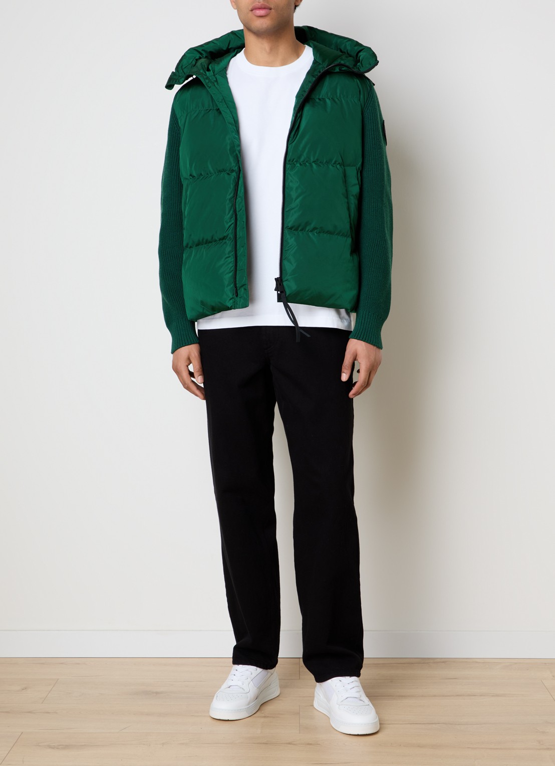 Canada Goose Hybridge pufferjack met donsvulling en capuchon - voorkant 2 groen