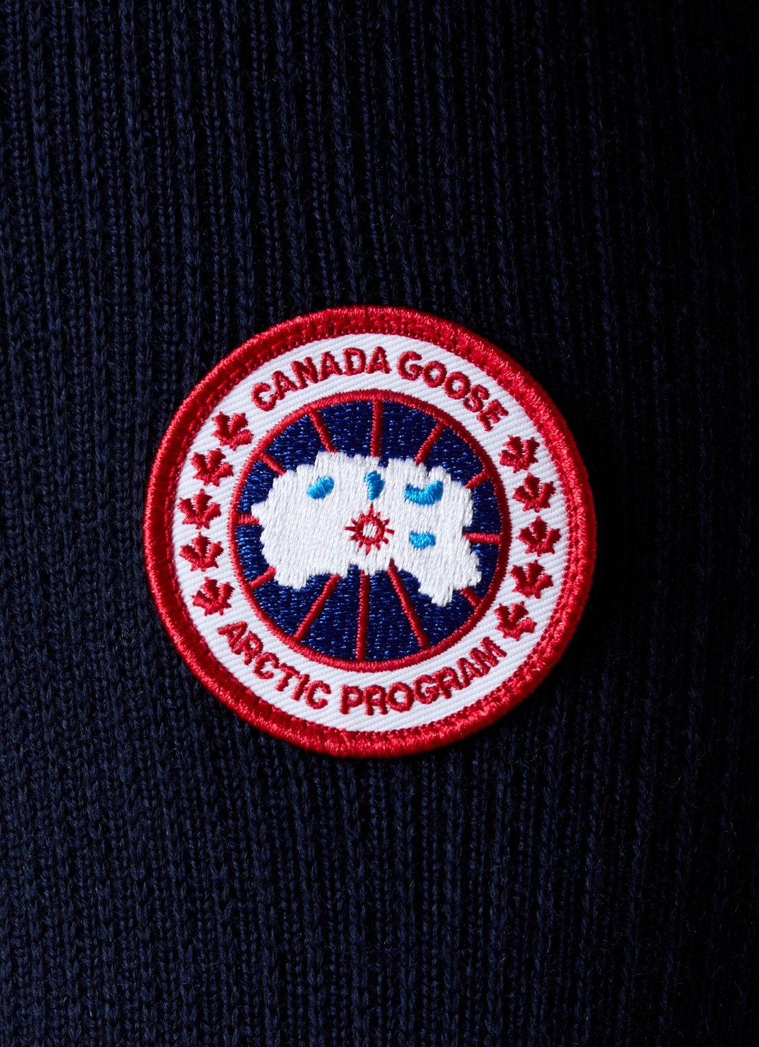 Canada Goose Hybridge ribgebreid vest van wol met gewatteerd voorpand - detail 4 donkerblauw