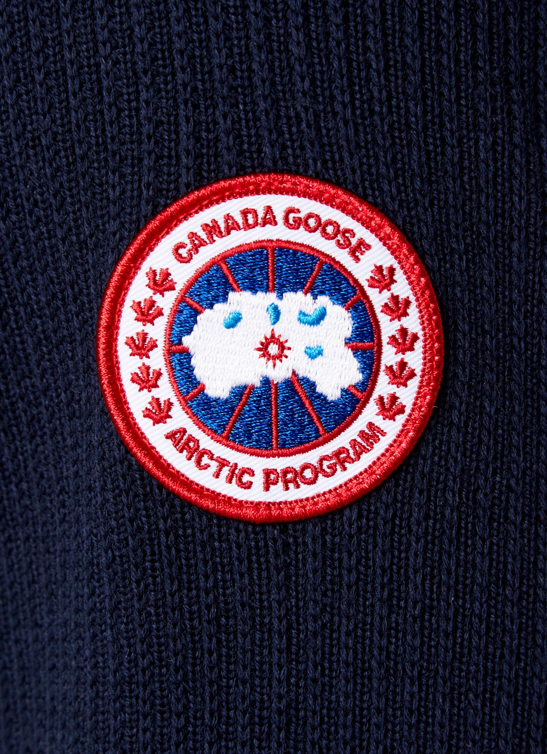 Canada Goose Hybridge ribgebreid vest van wol met gewatteerd voorpand - detail 4 indigo