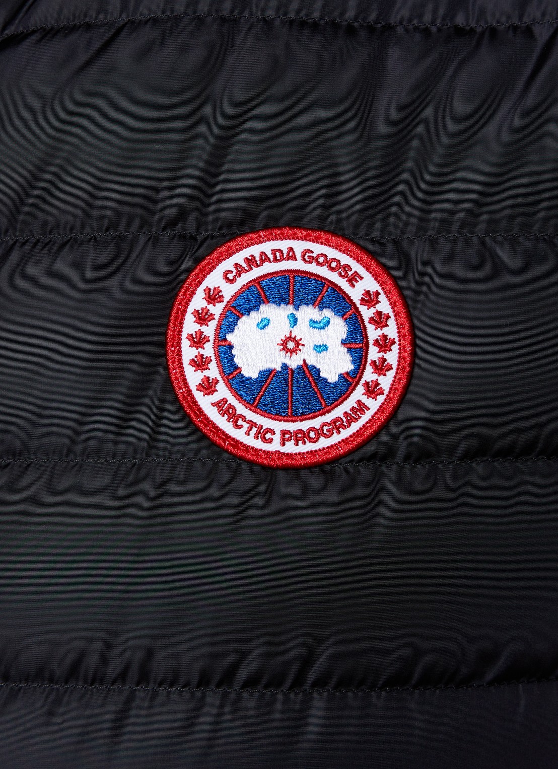 Canada Goose Hybridge ribgebreid vest van wol met gewatteerd voorpand - detail 6 zwart