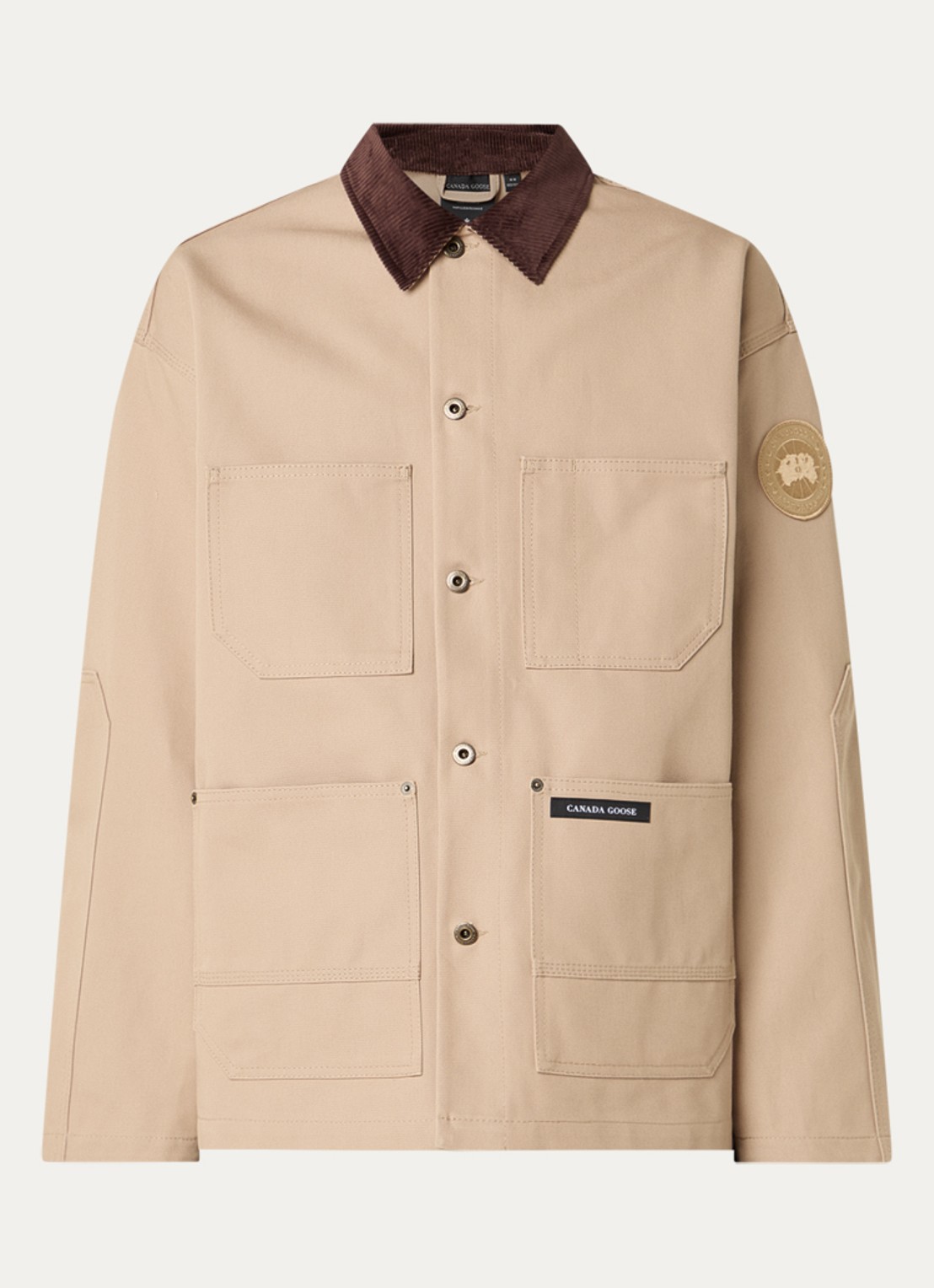 Canada Goose Jack met details van corduroy en opgestikte zakken - voorkant 2 camel