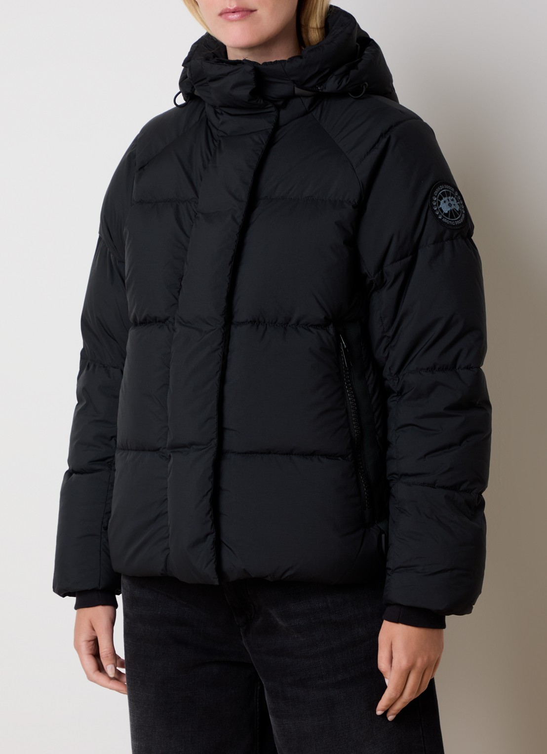 Canada Goose Junction gewatteerde parka met donsvulling en afneembare capuchon - detail 3 zwart
