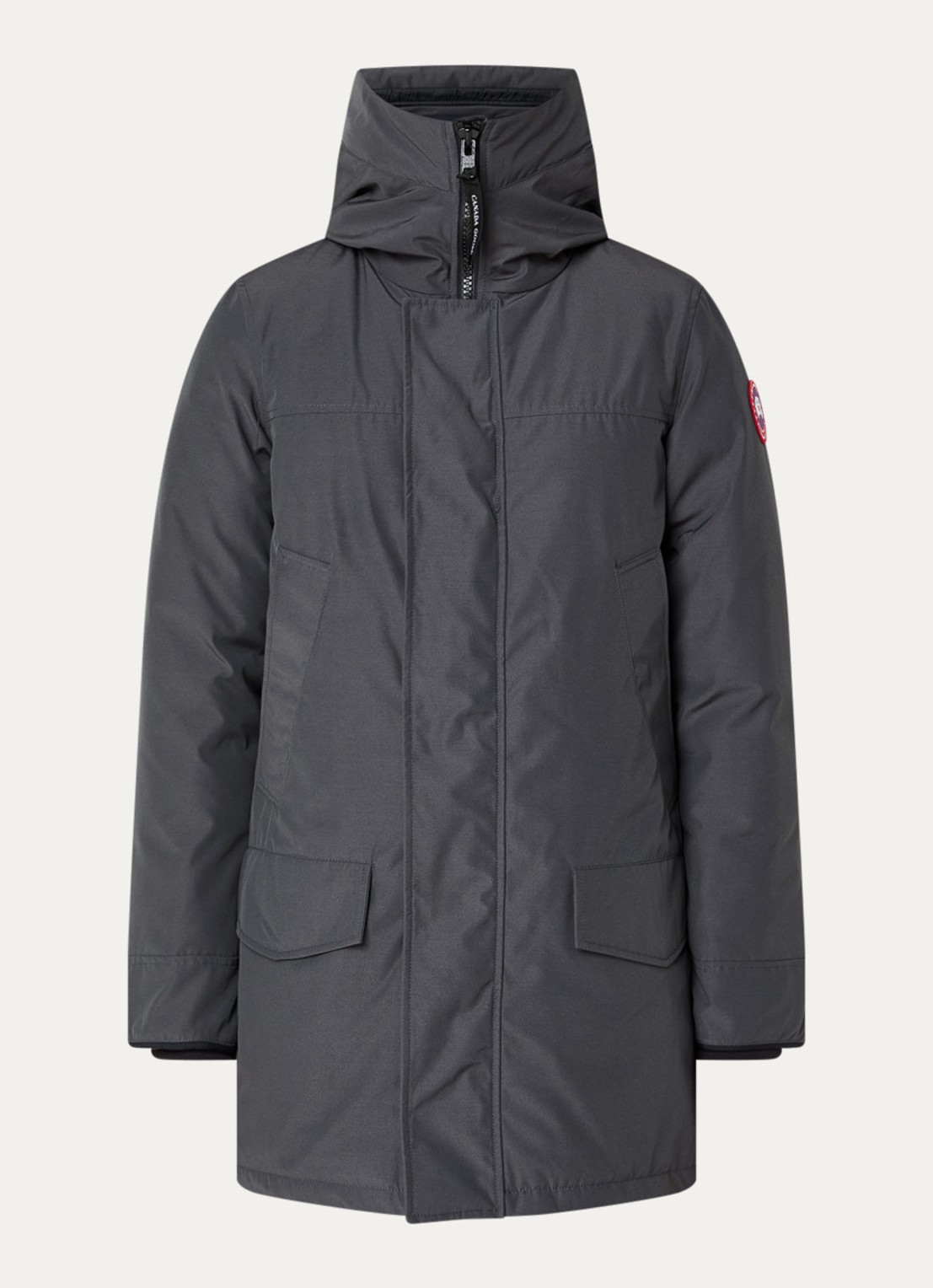 Canada Goose Langford gewatteerde parka met donsvulling en capuchon - voorkant donkergrijs
