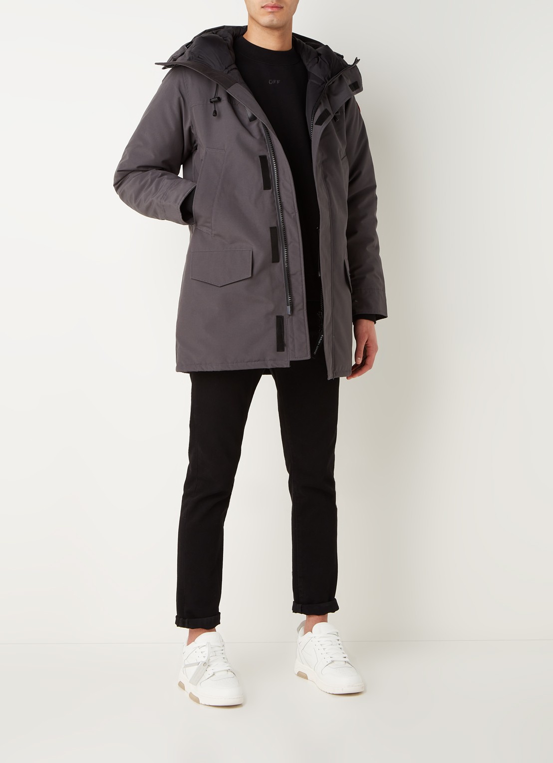 Canada Goose Langford gewatteerde parka met donsvulling - voorkant 3 antraciet