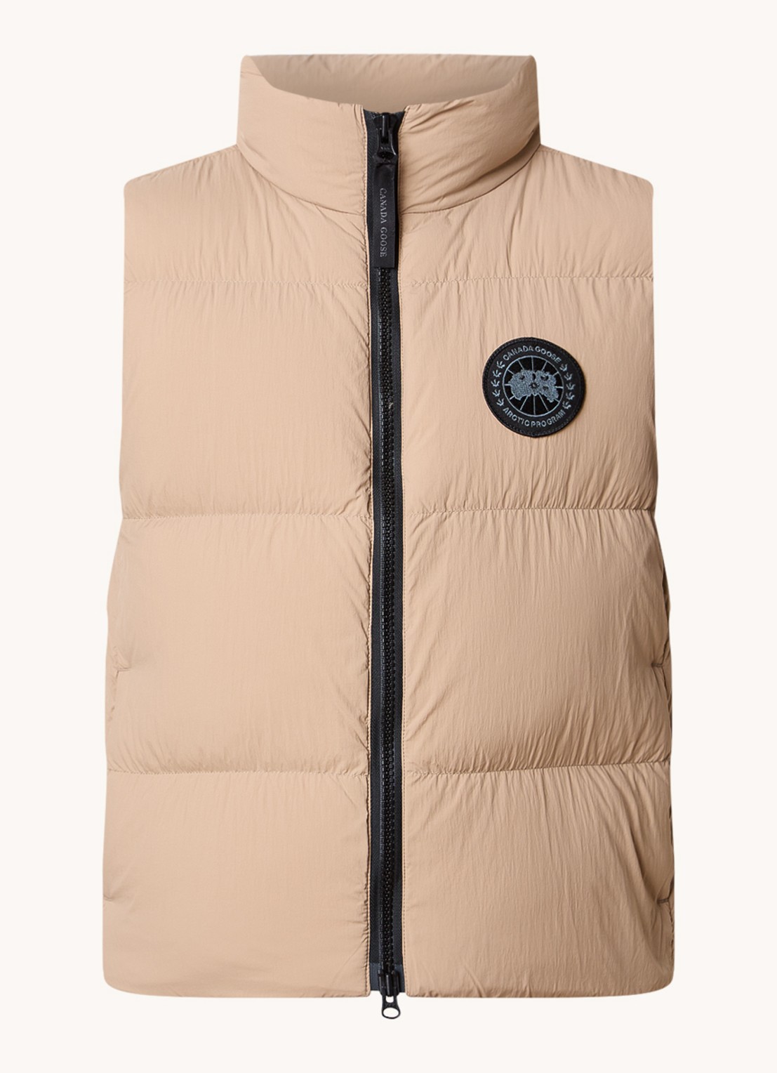 Canada Goose Lawrence gewatteerde bodywarmer met donsvulling - voorkant zand
