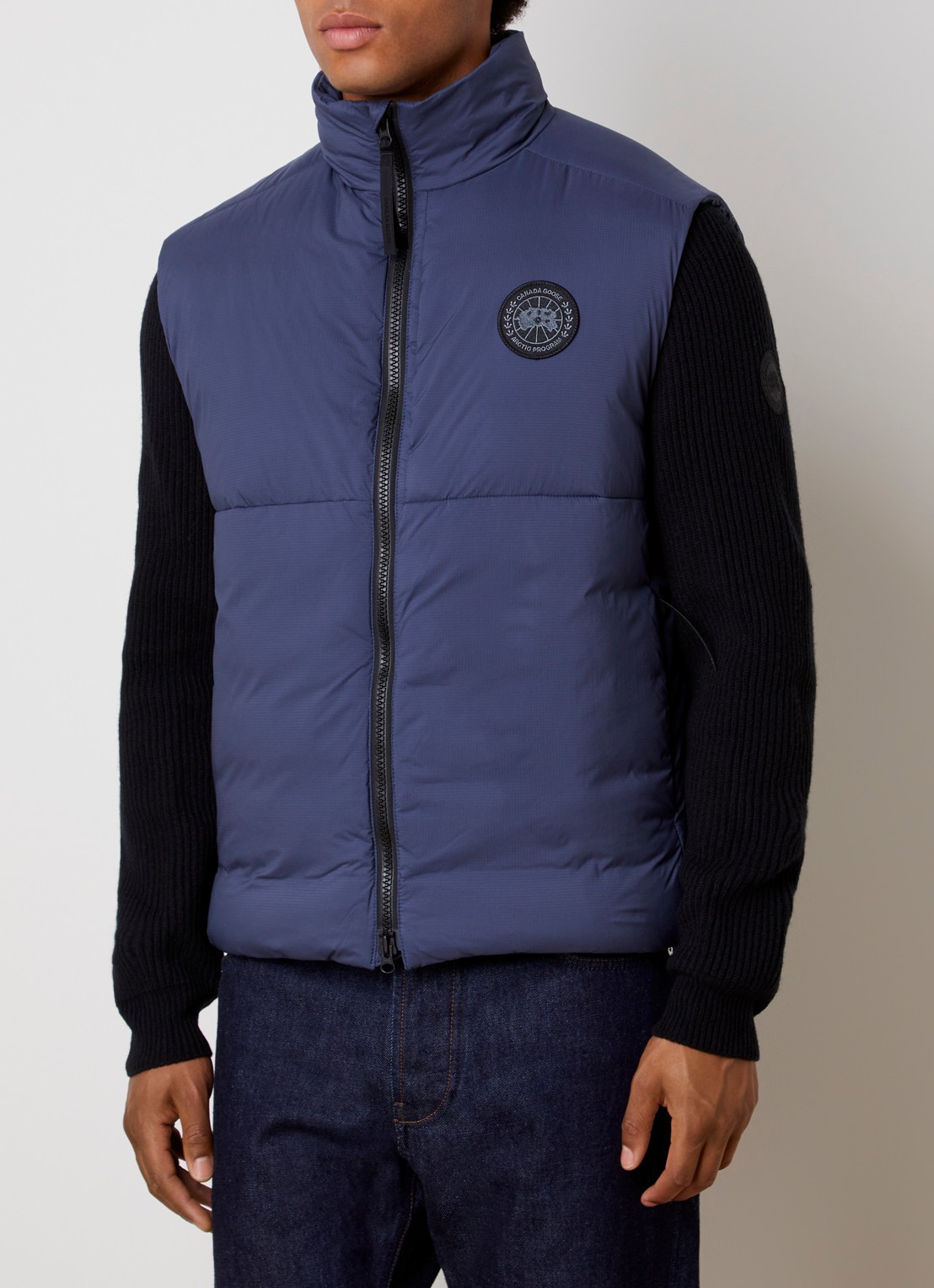 Canada Goose Lodge gewatteerde bodywarmer met ritszakken - detail 4 staalblauw