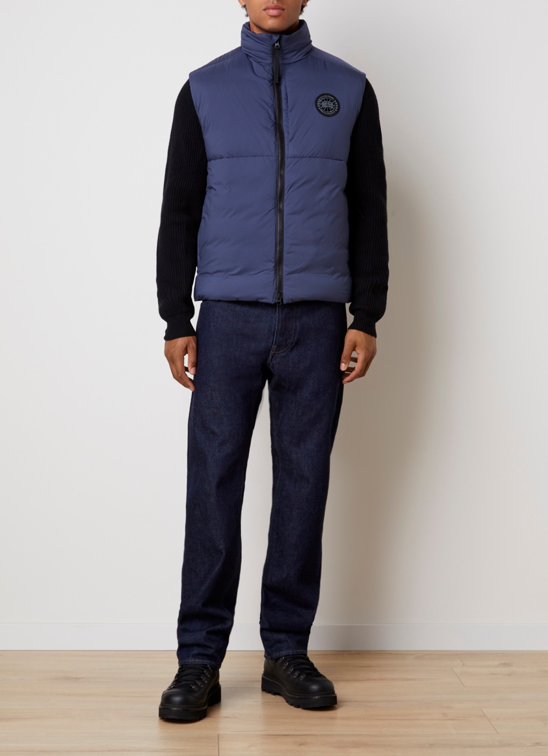 Canada Goose Lodge gewatteerde bodywarmer met ritszakken - voorkant 3 staalblauw