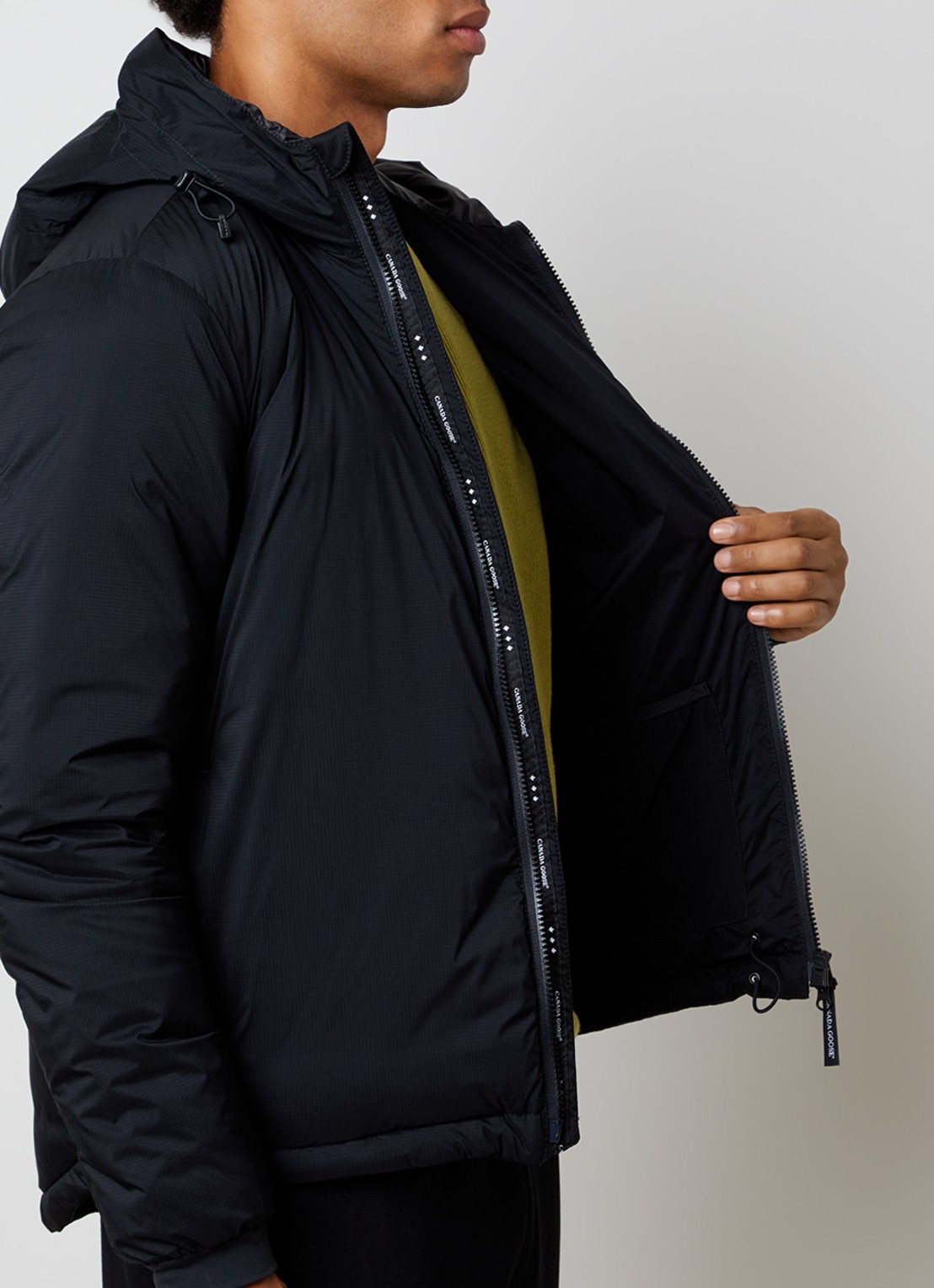 Canada Goose Lodge gewatteerde jas met donsvulling - detail 6 zwart