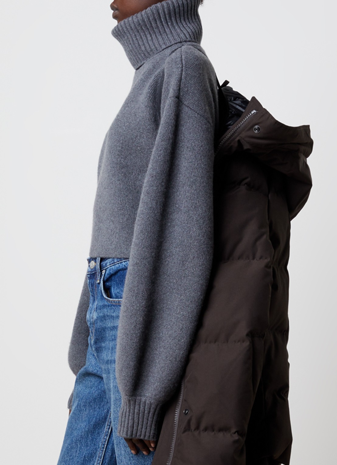 Canada Goose Louise longline pufferjas met donsvulling en capuchon - detail 3 bruin