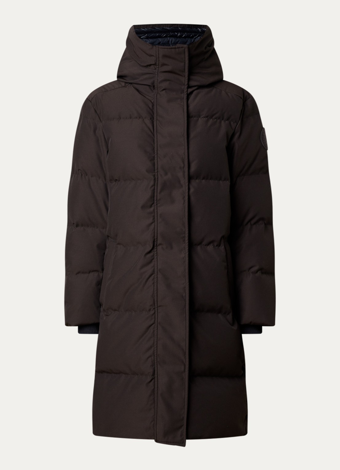 Canada Goose Louise longline pufferjas met donsvulling en capuchon - voorkant 4 bruin