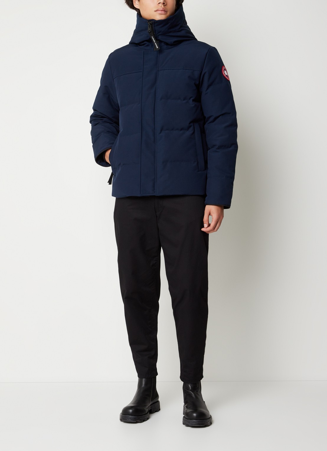 Canada Goose MacMillan gewatteerde parka met donsvulling en capuchon - voorkant 2 blauw