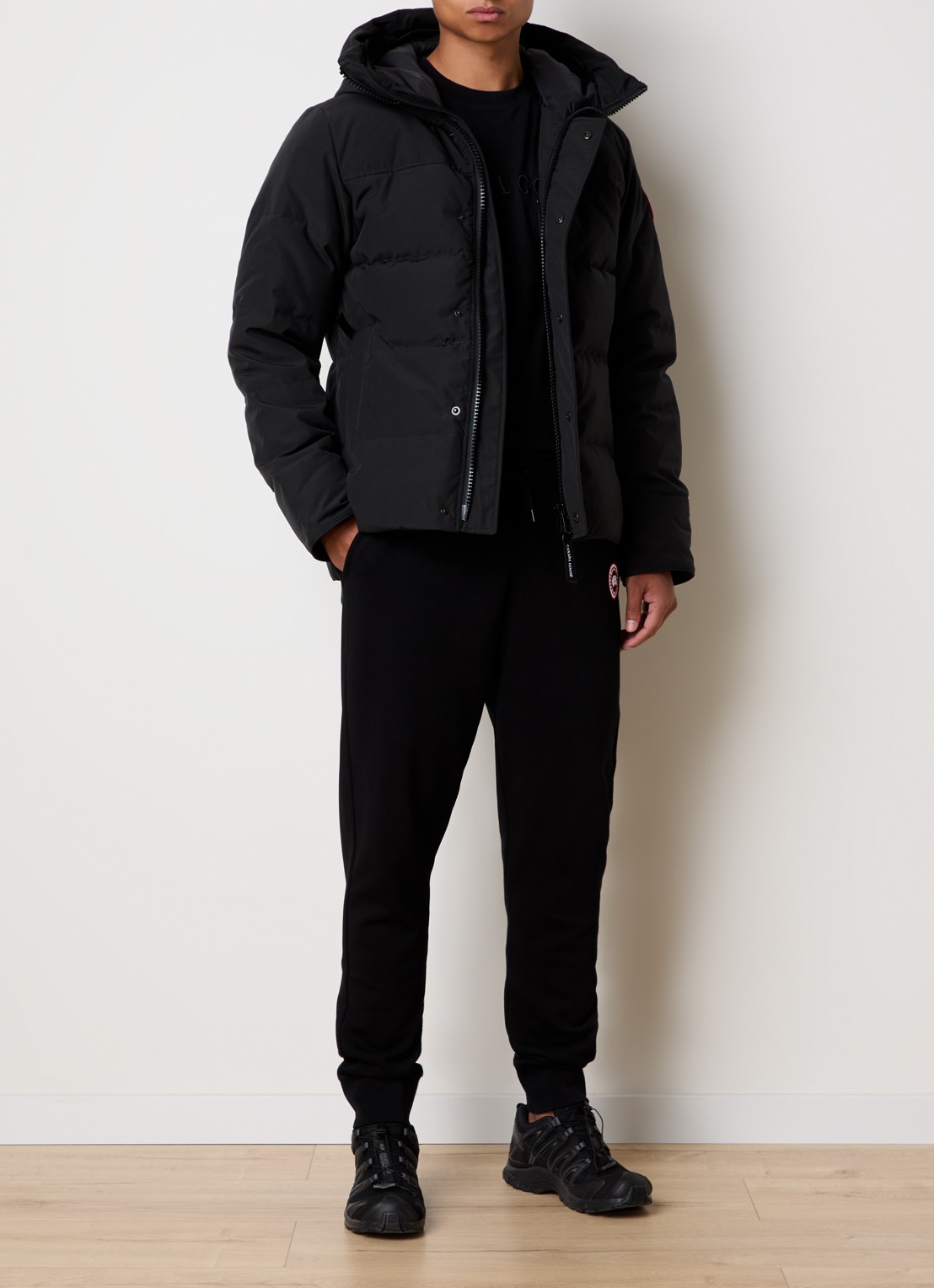 Canada Goose Macmillan gewatteerde parka met donsvulling en steekzakken - voorkant 5 zwart