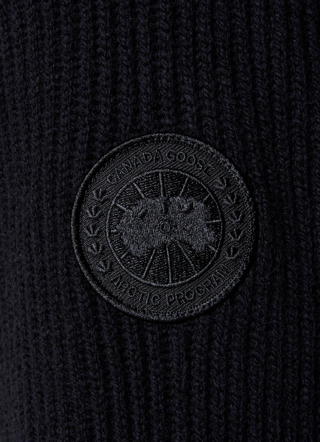 Canada Goose Mckinney fijngebreid vest van wol met logoborduring - detail 2 zwart