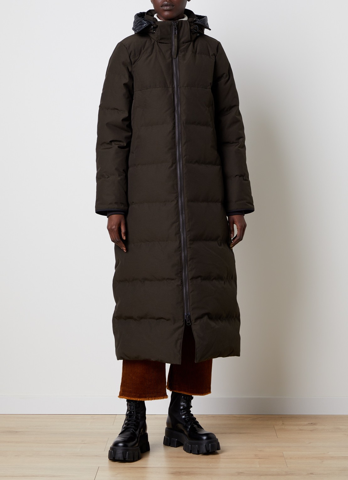 Canada Goose Mystique gewatteerde parka met steekzakken - detail donkerbruin