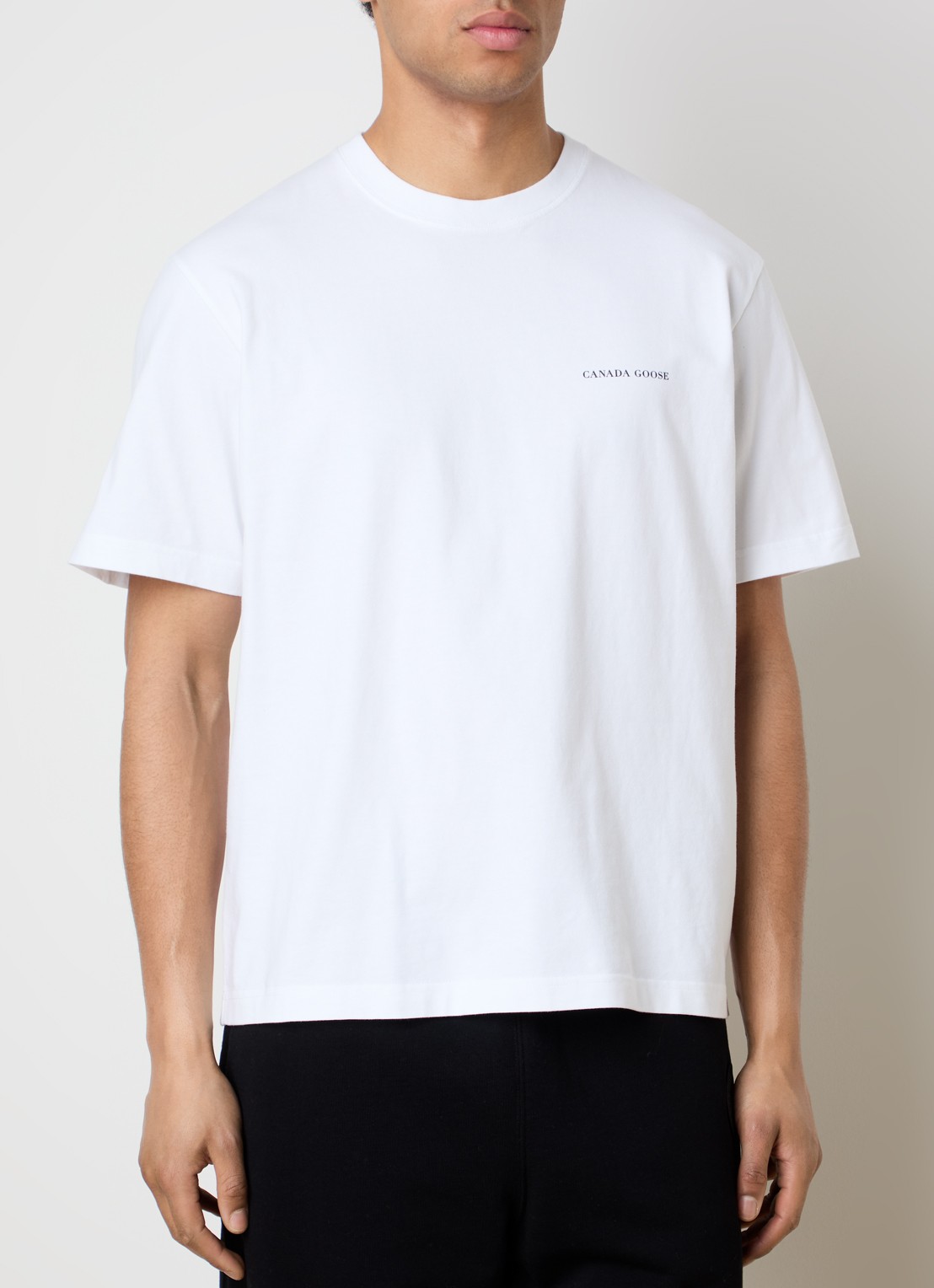 Canada Goose Novo T-shirt met logo- en backprint - achterkant gebroken wit