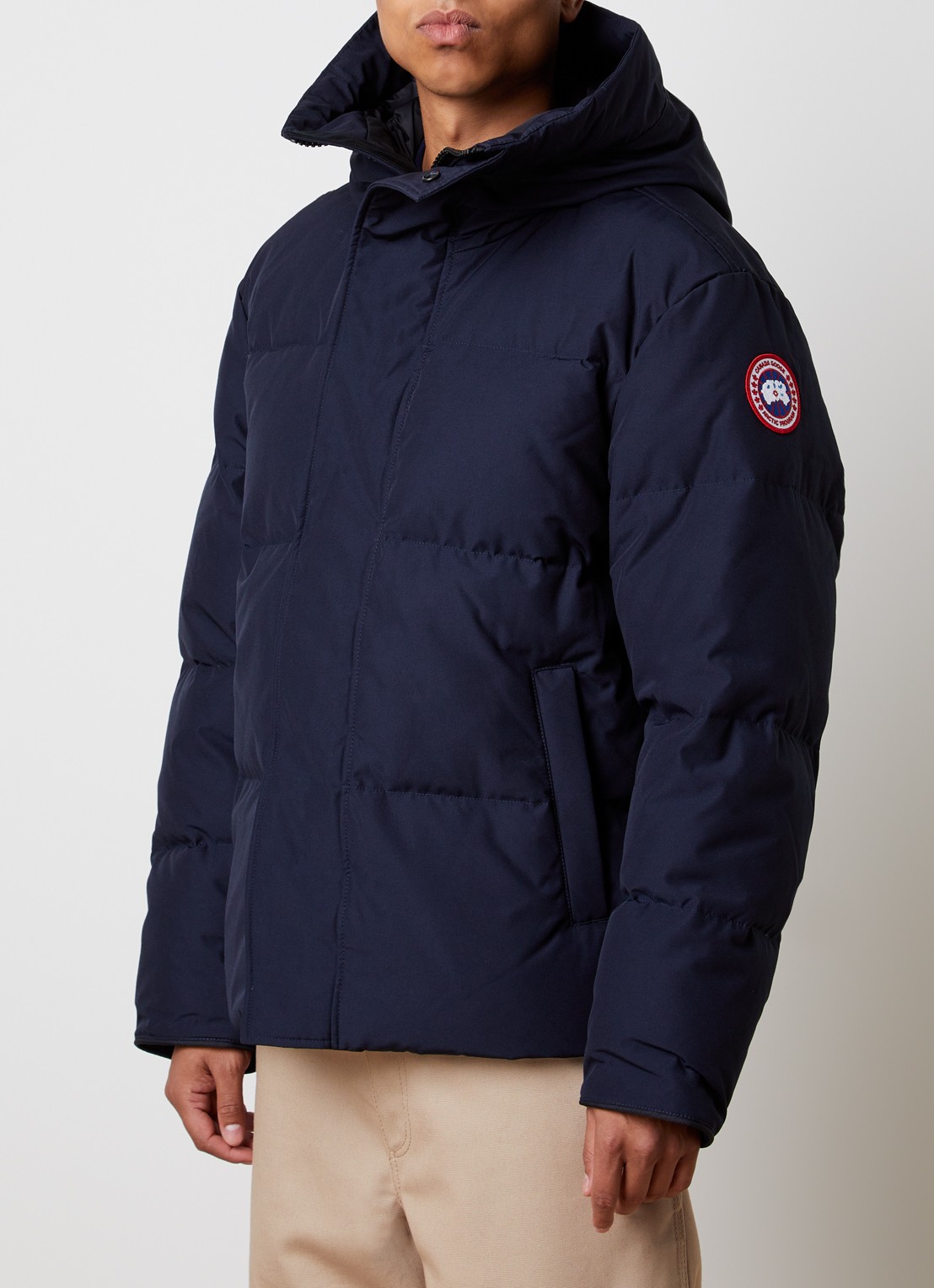 Canada Goose Seymour gewatteerde parka met donsvulling en capuchon - detail donkerblauw