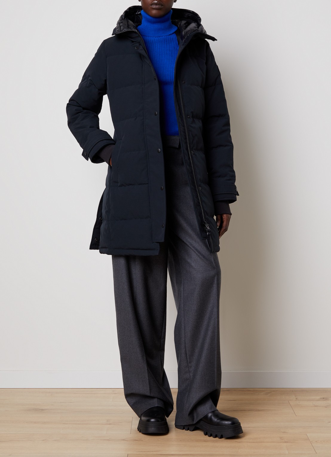 Canada Goose Shelburne parka met donsvulling en steekzakken - voorkant 5 donkerblauw