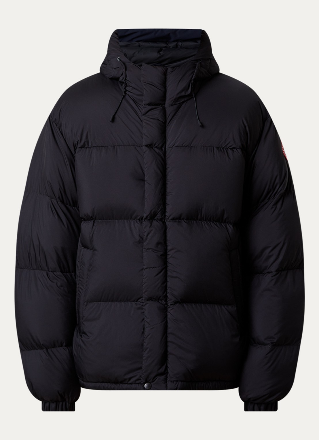 Canada Goose Sterling puffer jack met capuchon en donsvulling - voorkant zwart