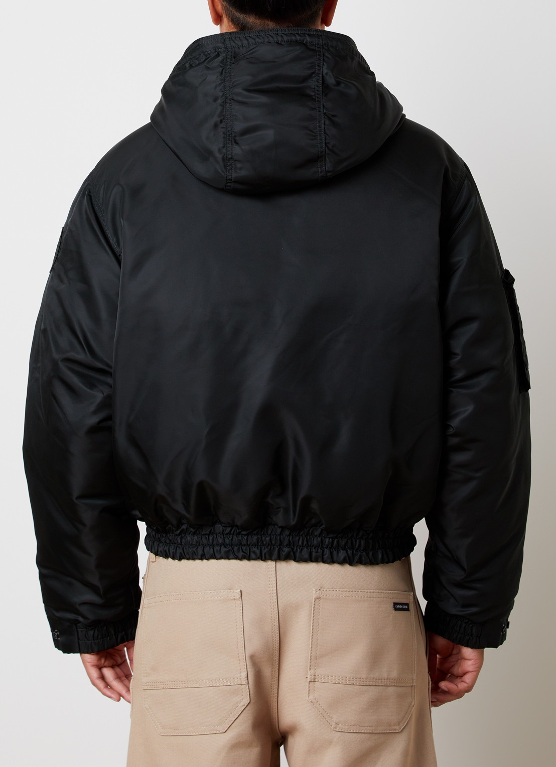 Canada Goose Windrow gewatteerd bomberjack met donsvulling en capuchon - achterkant 6 bronsgroen