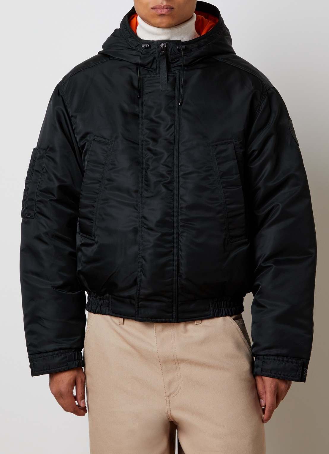 Canada Goose Windrow gewatteerd bomberjack met donsvulling en capuchon - detail 3 bronsgroen