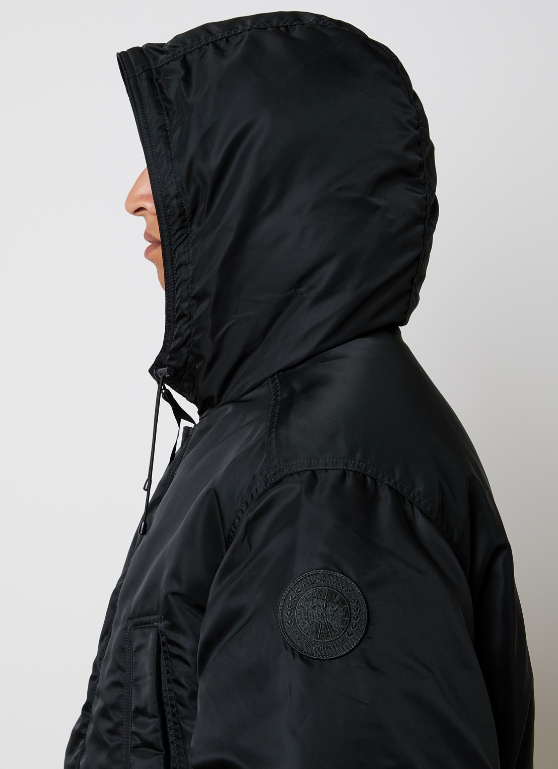 Canada Goose Windrow gewatteerd bomberjack met donsvulling en capuchon - detail 5 bronsgroen