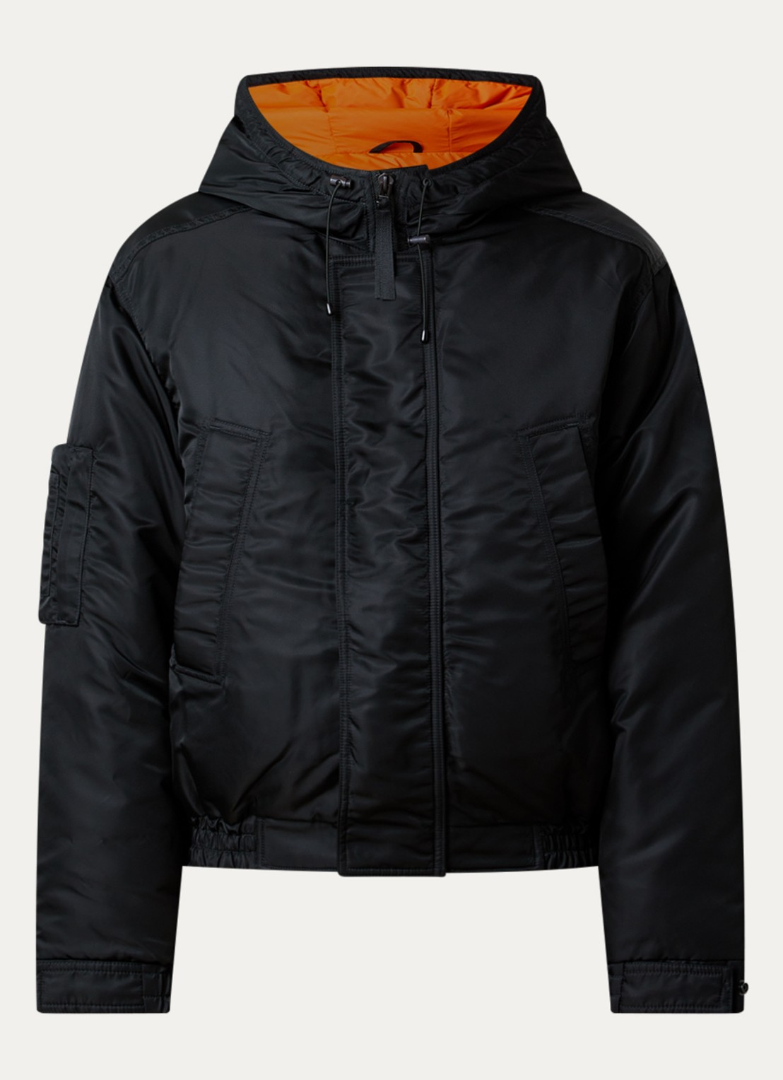 Canada Goose Windrow gewatteerd bomberjack met donsvulling en capuchon - voorkant bronsgroen