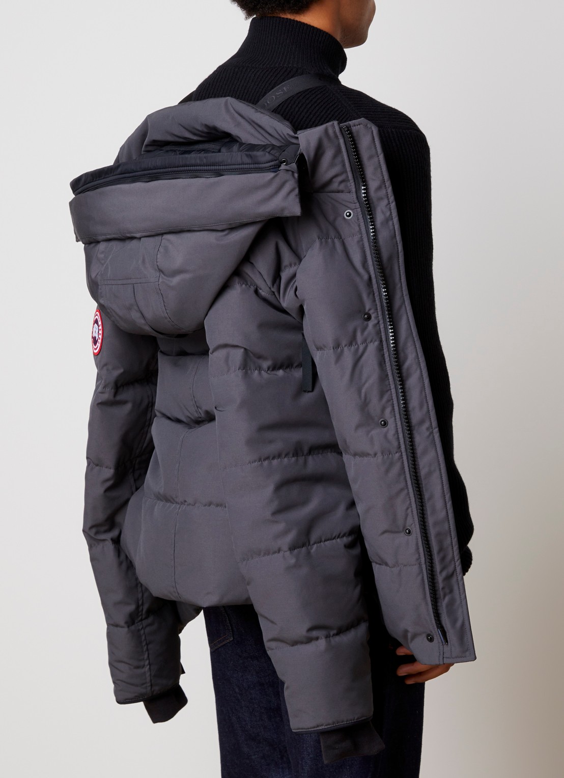 Canada Goose Wyndham gewatteerde parka met donsvulling en waterafstotende coating - detail 4 donkergrijs