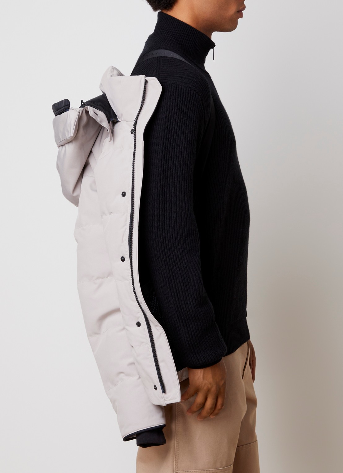 Canada Goose Wyndham gewatteerde parka met donsvulling en waterafstotende coating - detail 4 creme