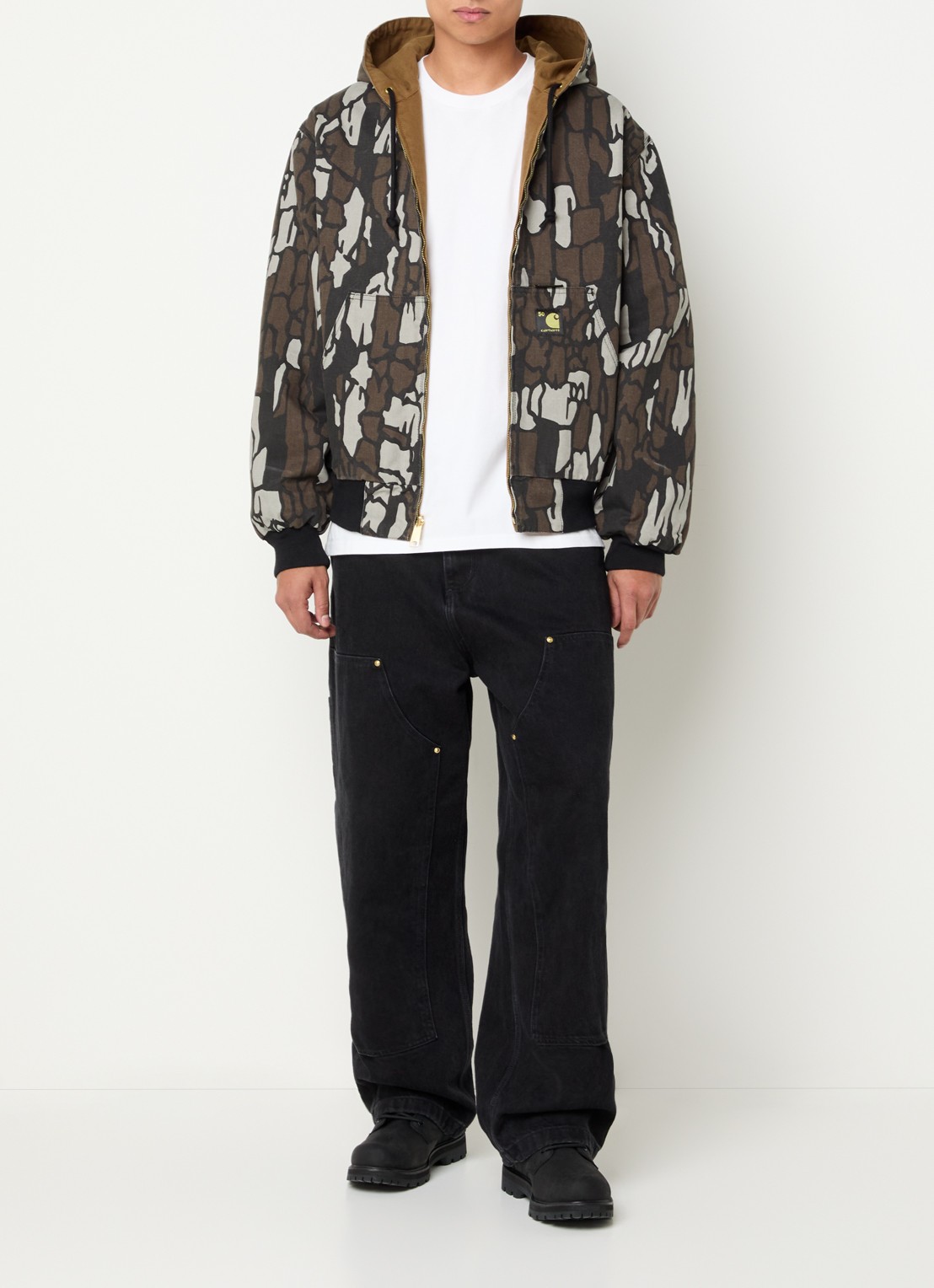 Carhartt WIP 50th Anniversary Edition Active reversible bomberjack met capuchon - voorkant 2 camel