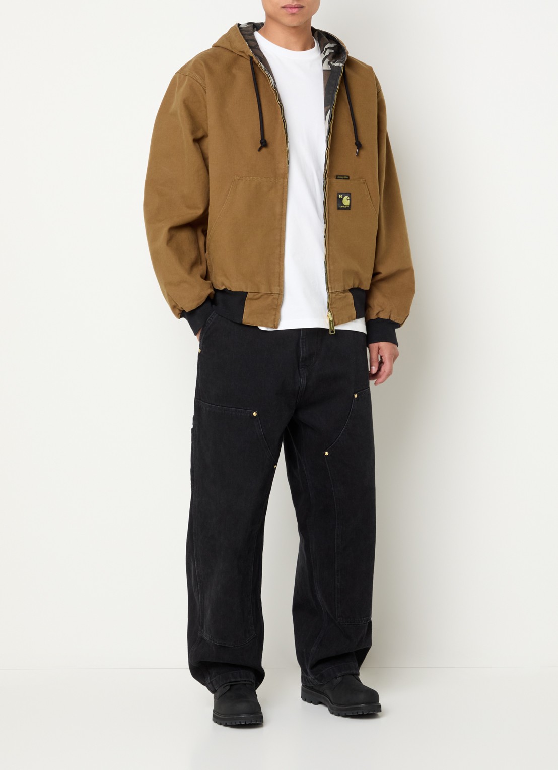 Carhartt WIP 50th Anniversary Edition Active reversible bomberjack met capuchon - voorkant 3 camel
