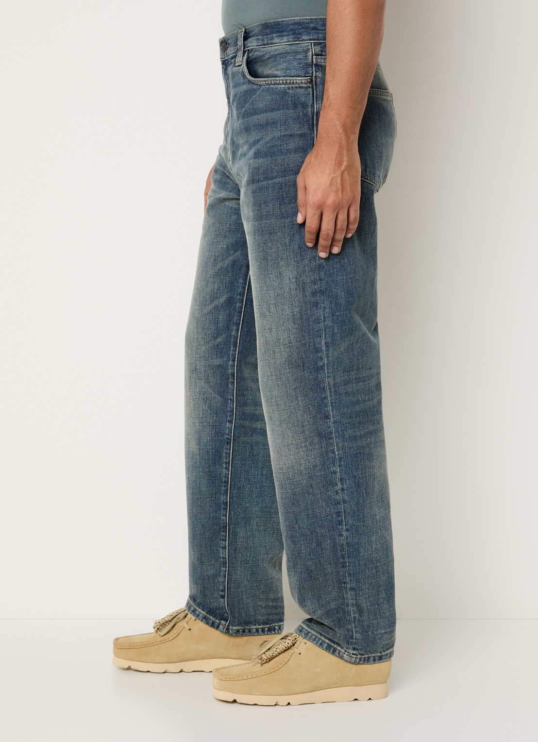 Carhartt WIP Aaron straight leg jeans met medium wassing - detail 5 indigo