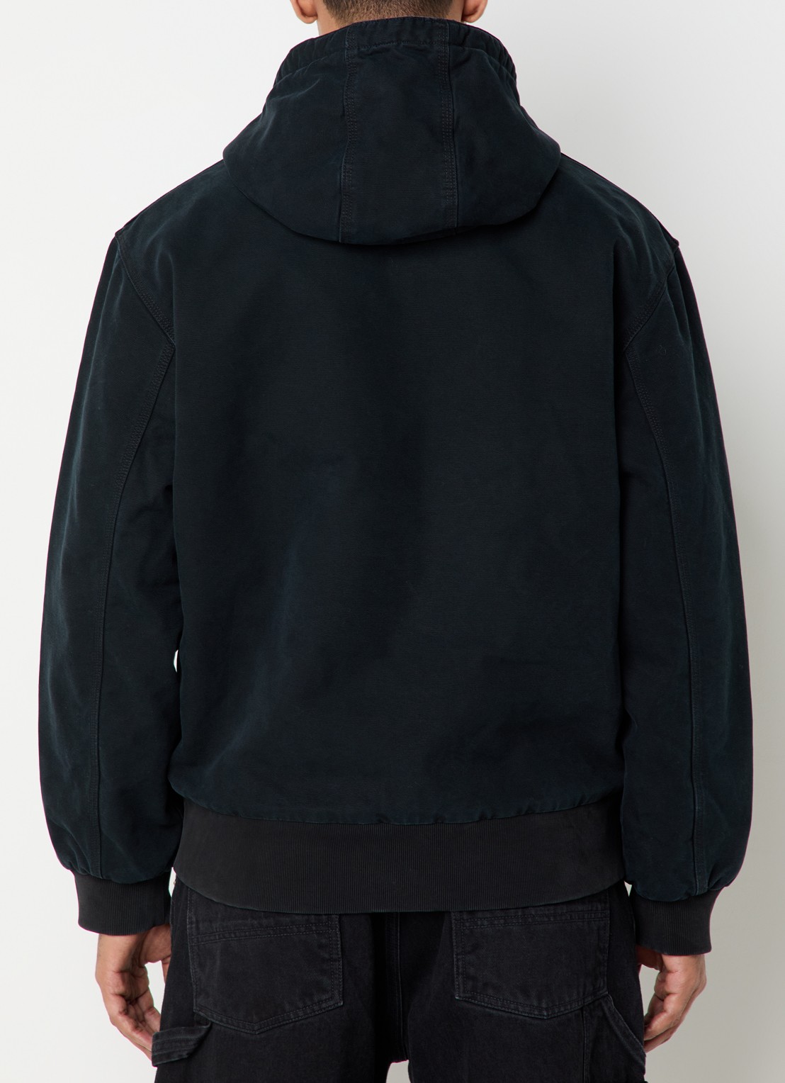 Carhartt WIP Active gewatteerd bomberjack van denim met capuchon - achterkant zwart