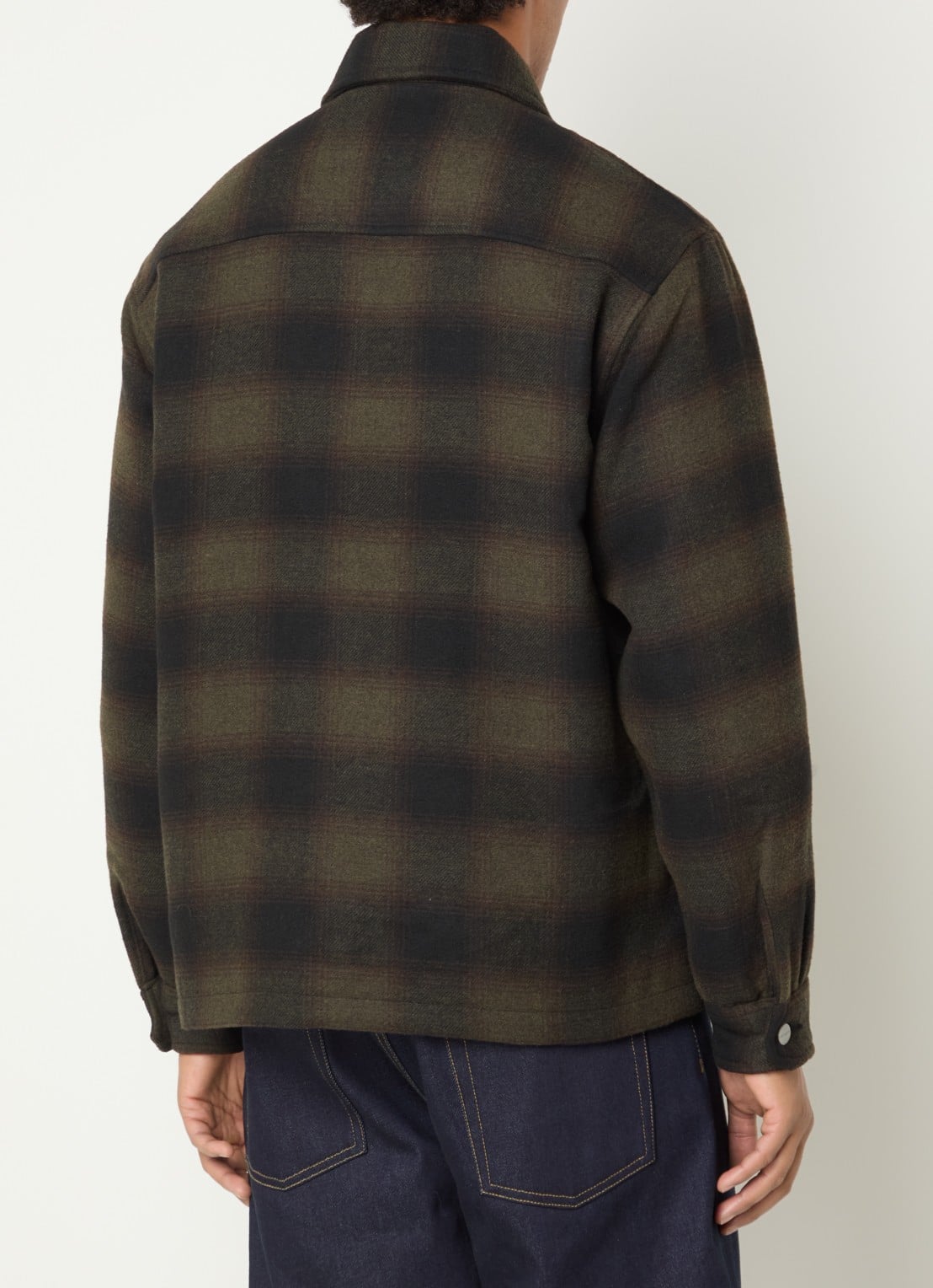 Carhartt WIP Alton jack met ruitdessin - achterkant 4 bronsgroen