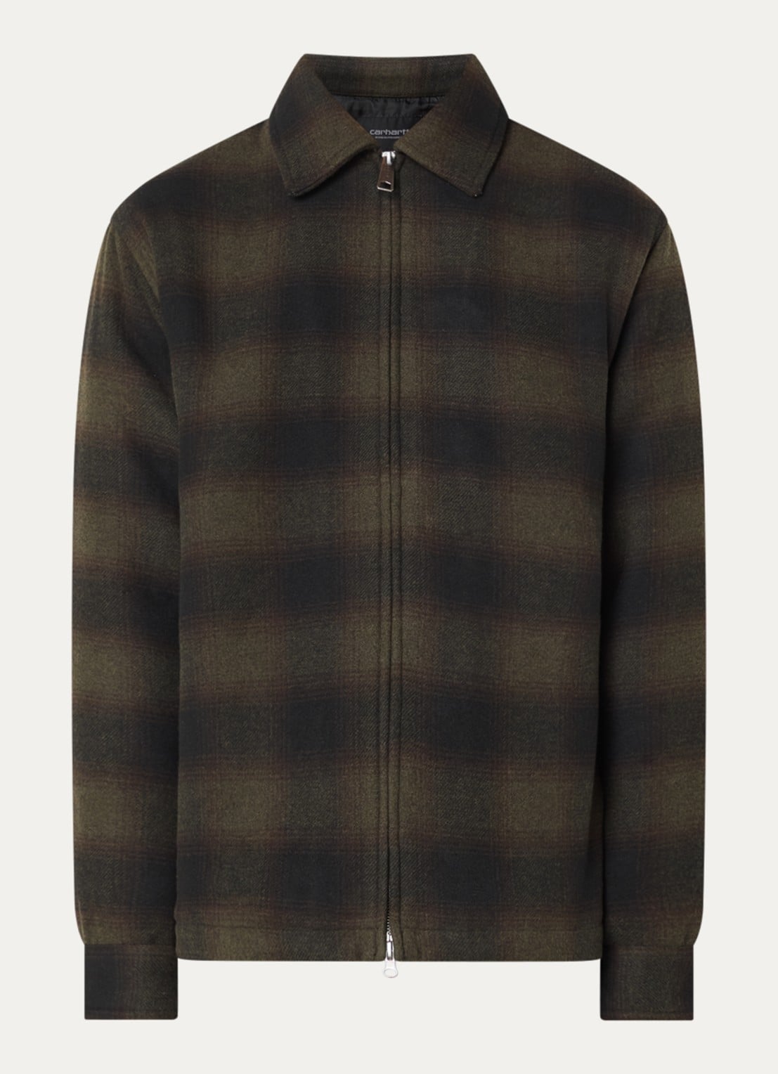 Carhartt WIP Alton jack met ruitdessin - voorkant 2 bronsgroen