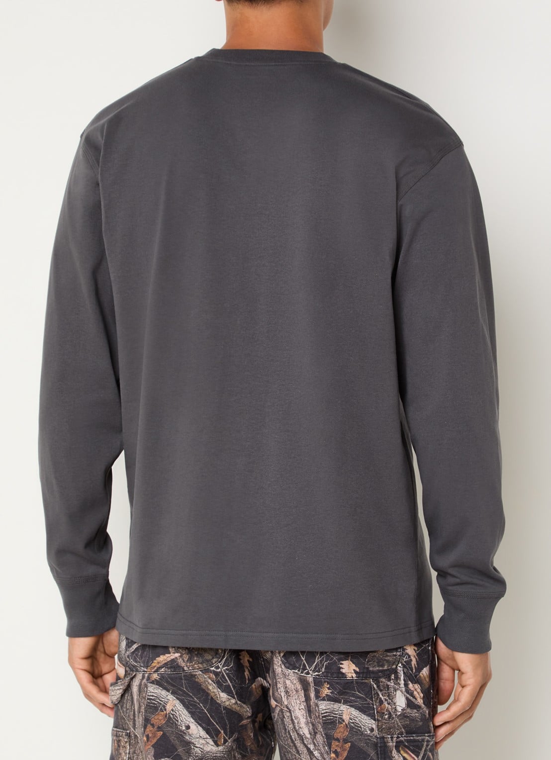 Carhartt WIP American Script long sleeve met logo - achterkant 4 antraciet