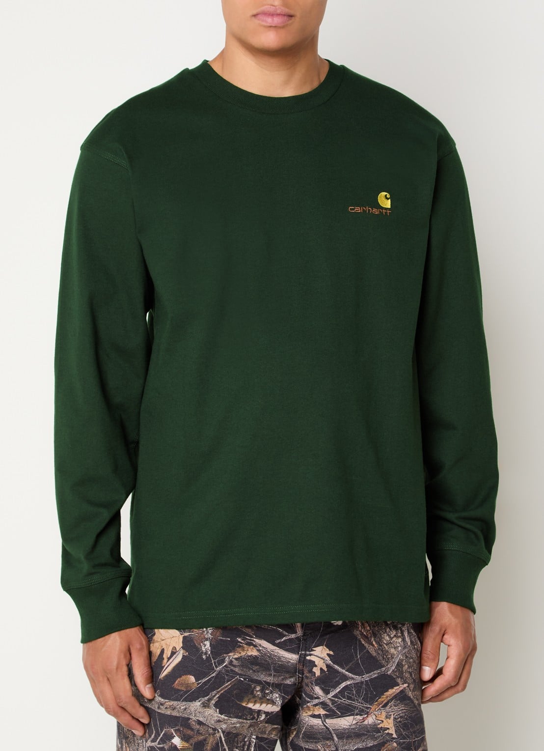 Carhartt WIP American Script long sleeve met logo - detail 3 zwart